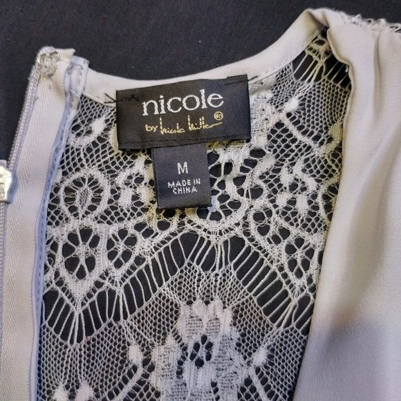 Nicole by Nicole Miller  Lace Back Sleeveless Crossover Blouse Tank Top Medium - Picture 2 of 5
